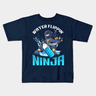 Water Flippin' Bottle Ninja Funny Humor Game Kids T-Shirt